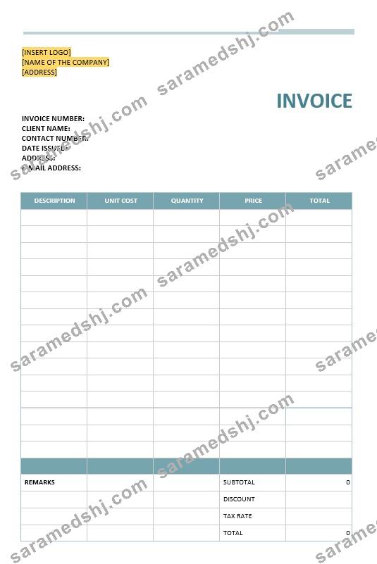 Blank Software Invoice Template
